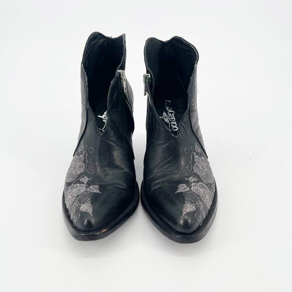 Old Gringo Black Pansy II Floral Embroidered Western Cowgirl Ankle Boot size 6.5 - Picture 5 of 10